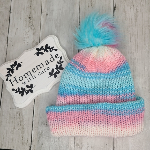 Other - Kids cotton candy colored double knit hat